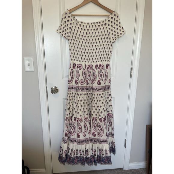 BPC Bonprix Collection Women's Maxi Dress Size L Paisley Boho Cottage Prairie - Picture 2 of 9